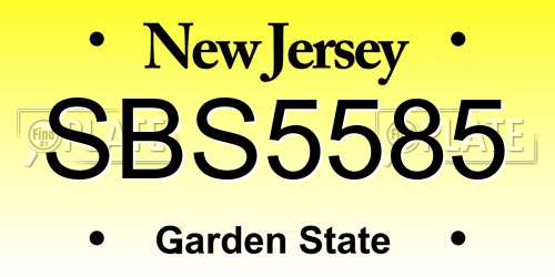 SBS5585 New Jersey License Plate
