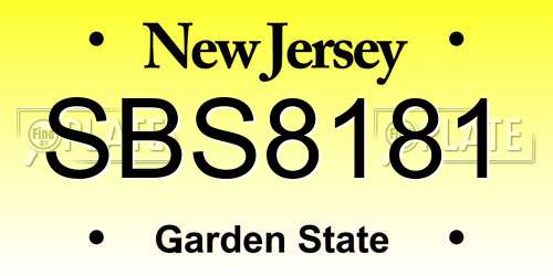 SBS8181 New Jersey License Plate