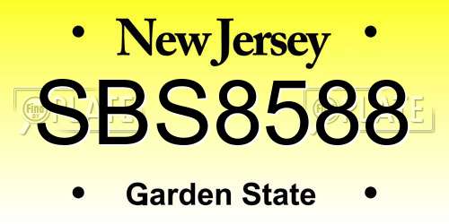 SBS8588 New Jersey License Plate