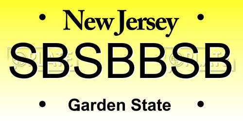 SBSBBSB New Jersey License Plate