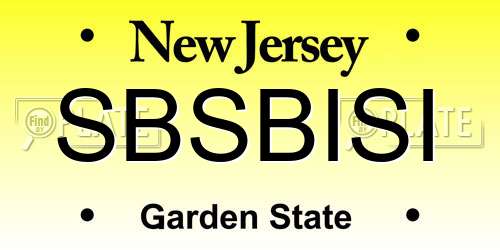 SBSBISI New Jersey License Plate