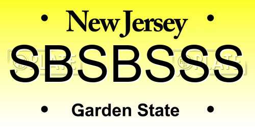 SBSBSSS New Jersey License Plate