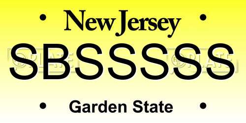 SBSSSSS New Jersey License Plate