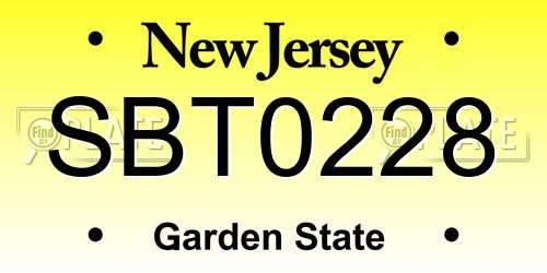 SBT0228 New Jersey License Plate
