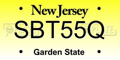 SBT55Q New Jersey License Plate