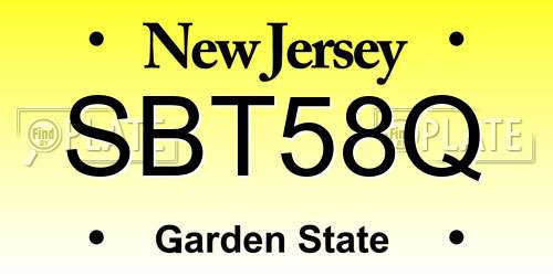 SBT58Q New Jersey License Plate