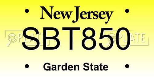 SBT850 New Jersey License Plate