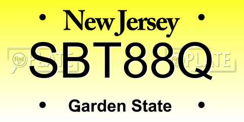SBT88Q New Jersey License Plate