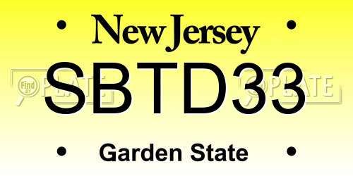 SBTD33 New Jersey License Plate