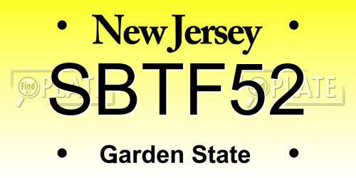 SBTF52 New Jersey License Plate