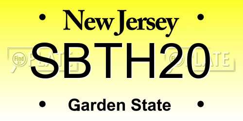 SBTH20 New Jersey License Plate