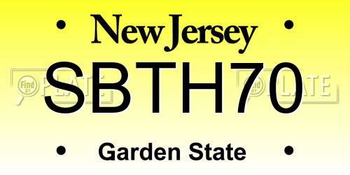 SBTH70 New Jersey License Plate