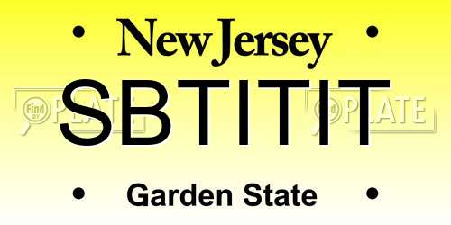 SBTITIT New Jersey License Plate