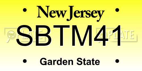 SBTM41 New Jersey License Plate