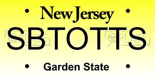 SBTOTTS New Jersey License Plate