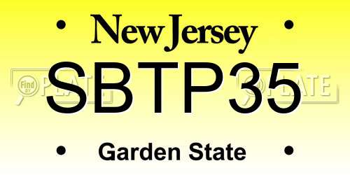 SBTP35 New Jersey License Plate