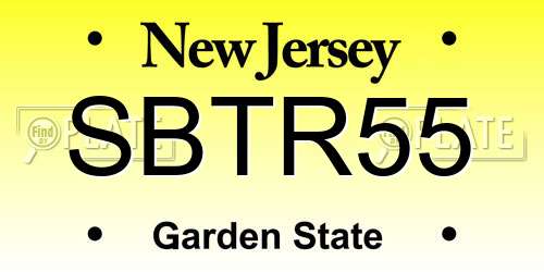 SBTR55 New Jersey License Plate