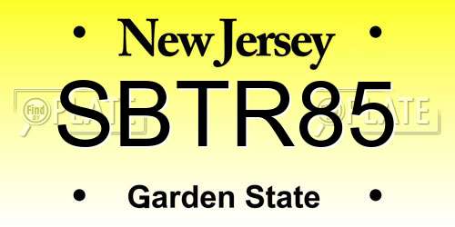 SBTR85 New Jersey License Plate