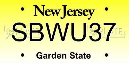 SBWU37 New Jersey License Plate