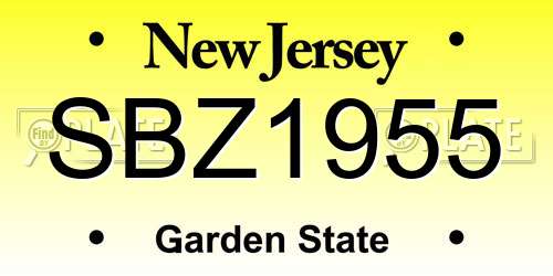 SBZ1955 New Jersey License Plate