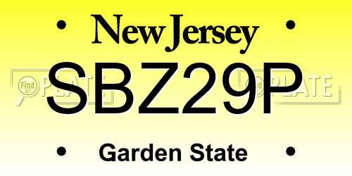 SBZ29P New Jersey License Plate