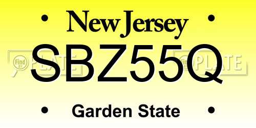 SBZ55Q New Jersey License Plate