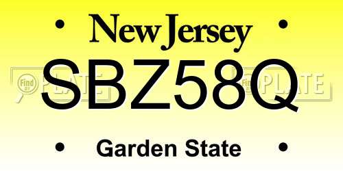SBZ58Q New Jersey License Plate