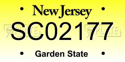 SC02177 New Jersey License Plate