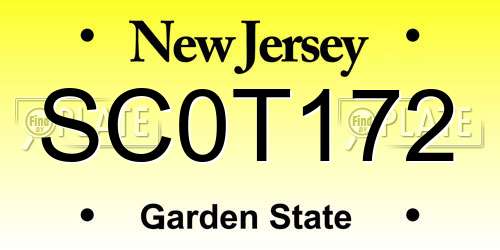 SC0T172 New Jersey License Plate