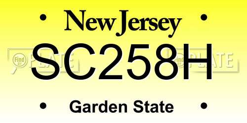 SC258H New Jersey License Plate