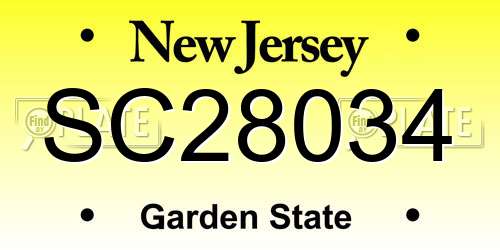 SC28034 New Jersey License Plate