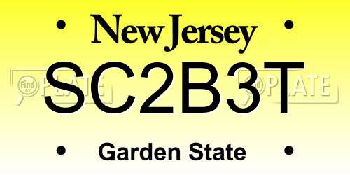 SC2B3T New Jersey License Plate