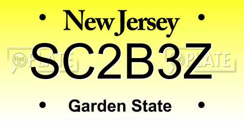 SC2B3Z New Jersey License Plate