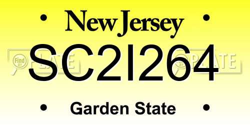 SC2I264 New Jersey License Plate