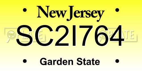 SC2I764 New Jersey License Plate