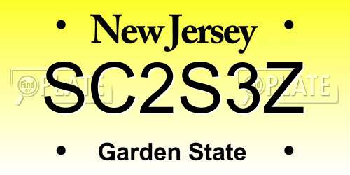 SC2S3Z New Jersey License Plate
