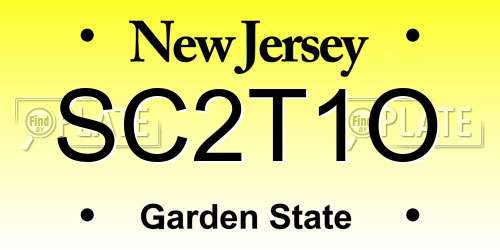 SC2T1O New Jersey License Plate