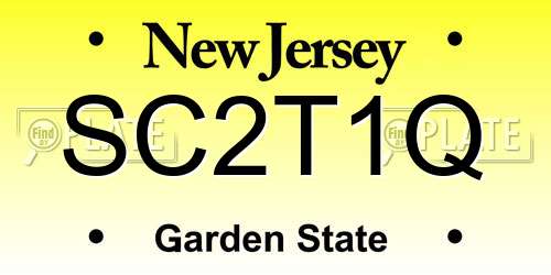 SC2T1Q New Jersey License Plate