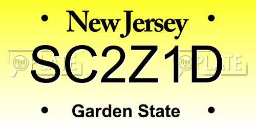 SC2Z1D New Jersey License Plate