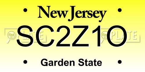 SC2Z1O New Jersey License Plate