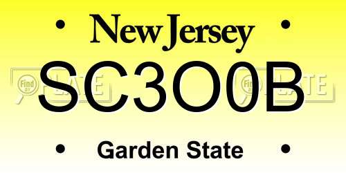 SC3O0B New Jersey License Plate
