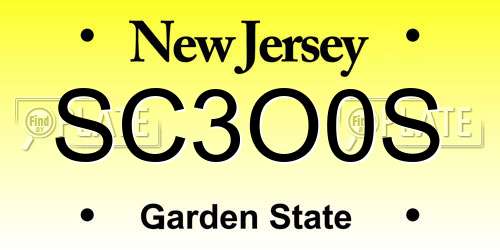 SC3O0S New Jersey License Plate
