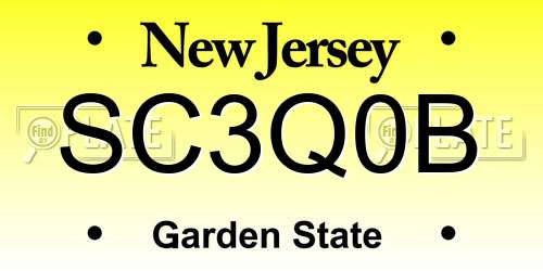 SC3Q0B New Jersey License Plate
