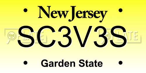 SC3V3S New Jersey License Plate