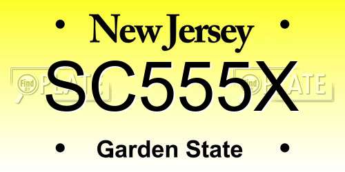 SC555X New Jersey License Plate