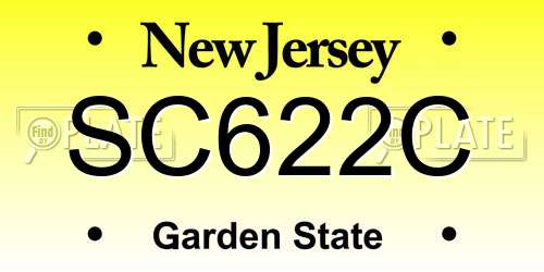 SC622C New Jersey License Plate