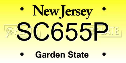 SC655P New Jersey License Plate