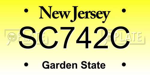 SC742C New Jersey License Plate