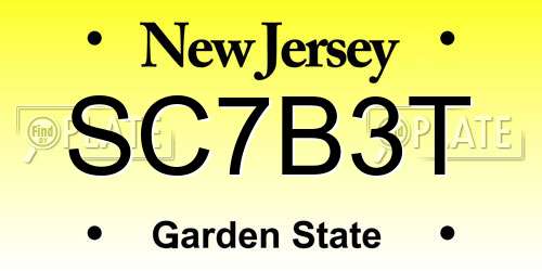 SC7B3T New Jersey License Plate