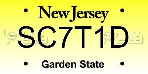 SC7T1D New Jersey License Plate
